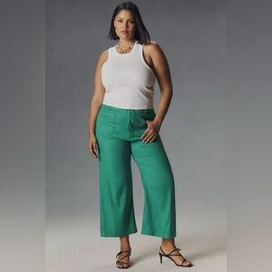 NWT Maeve Linen Blend Crop Wide-Leg Pants